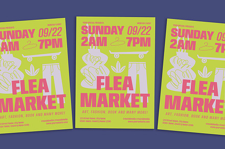 Bold Modern Flea Market Flyer, a Flyer Template by Gumico Studio.