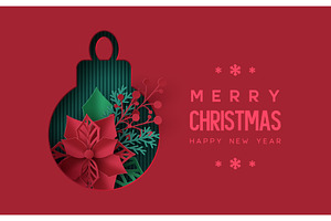 Elegant paper cut Christmas ornament, an Object Illustration by Liudmyla Matviiets