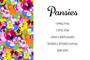 Pansies Seamless Pattern, a Pattern Graphic by Painted Puffin Creative (Thumbnail 2 of 3)