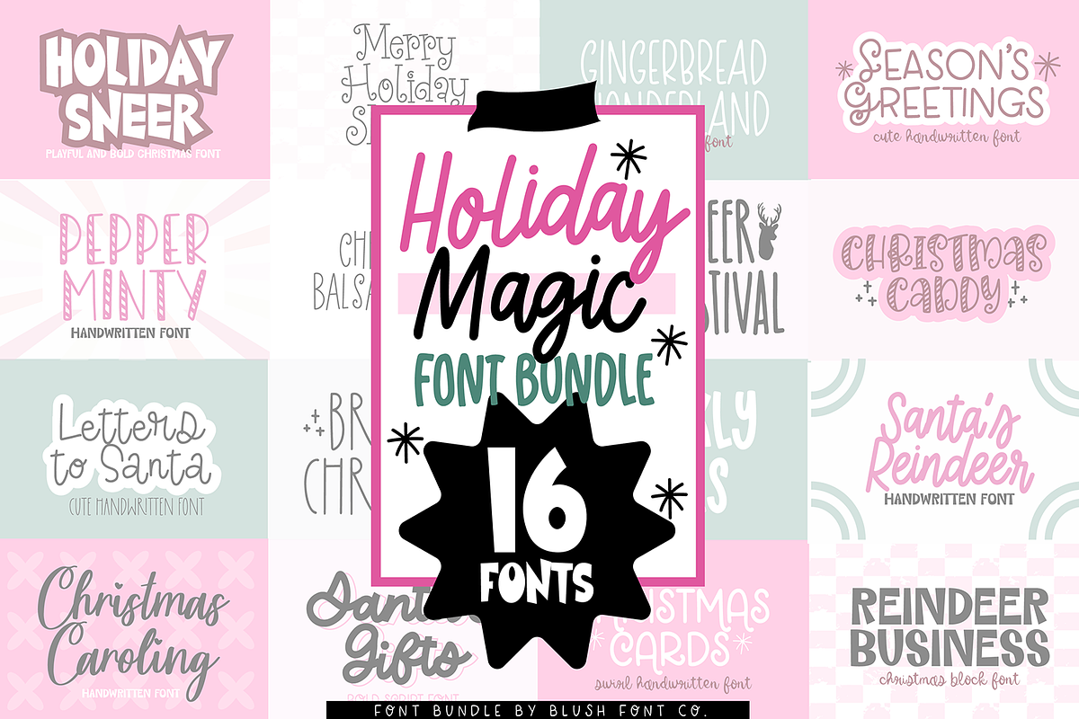 HOLIDAY MAGIC Christmas Font Bundle, a Handwritten Font by Blush Font Co. (Photo 1 of 3)