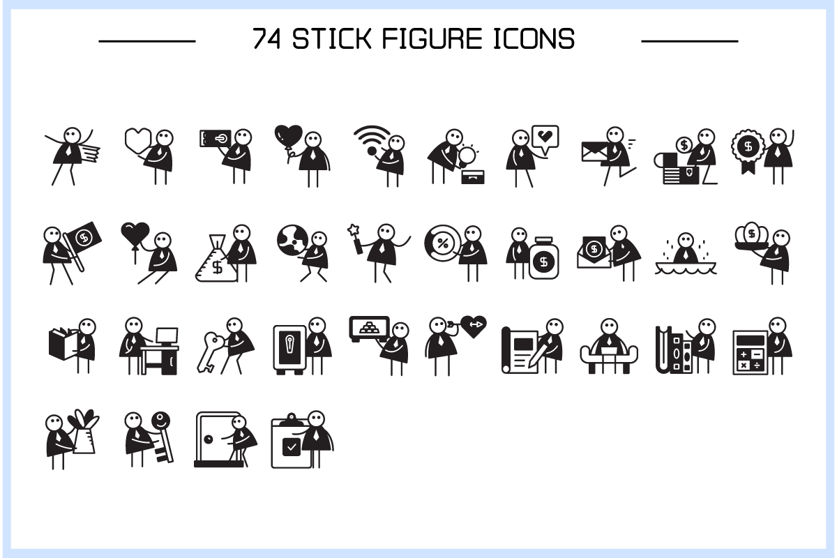 Business People Stick Figure Clipart, a Work Illustration by Designfour (Photo 2 of 8)