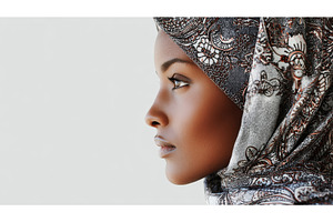A friendly African Muslim woman in a, a Person Photo by ZinetroN