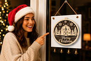 Merry Christmas Barn Ornament SVG, a Work Illustration by Digital Artistic99 (Thumbnail 3 of 4)