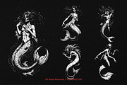 10 Bundle Dark Art Mermaid Girl, an Illustration by Morspective (Thumbnail 5 of 7)