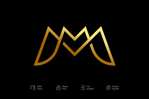 Gold Luxury Monogram Letter M Logo, a Branding & Logo Template by Minimalist Logos