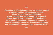 Gedors Boldner - Futuristic Font, a Sans Serif Font by QR Design Studio (Thumbnail 8 of 12)