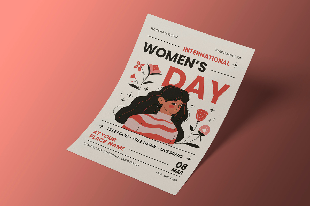 Simple International Womens Day, a Flyer Template by Neermana (Photo 2 of 4)