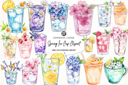 Spring Ice Cup Clipart, an Illustration by SinaCreation