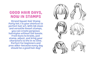 Procreate Hair Stamp Pack, a Brush Add-On by Cozy Brushery (Thumbnail 2 of 4)