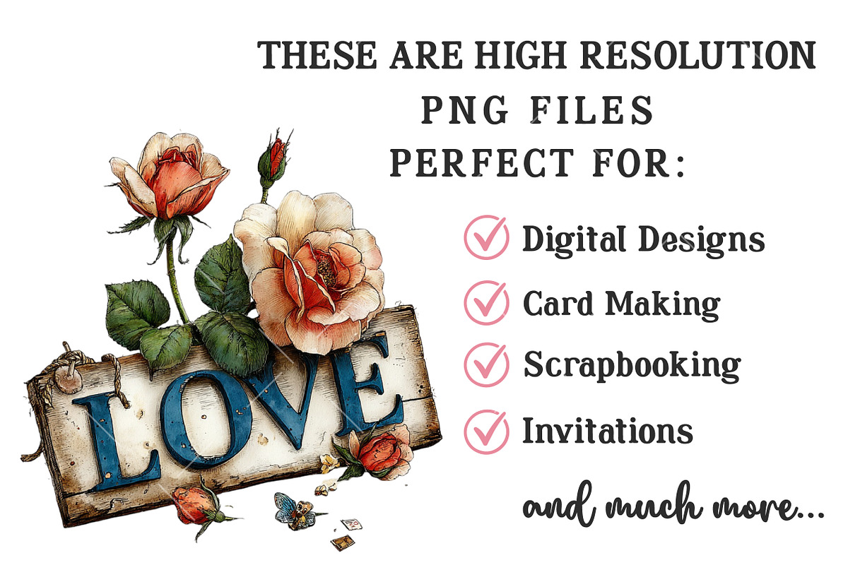Floral Valentine's Day Clipart, an Illustration by OK Design (Photo 4 of 6)