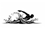 Swimming Sport Silhouette Vector Bun, an Illustration by jahid234 (Thumbnail 40 of 51)