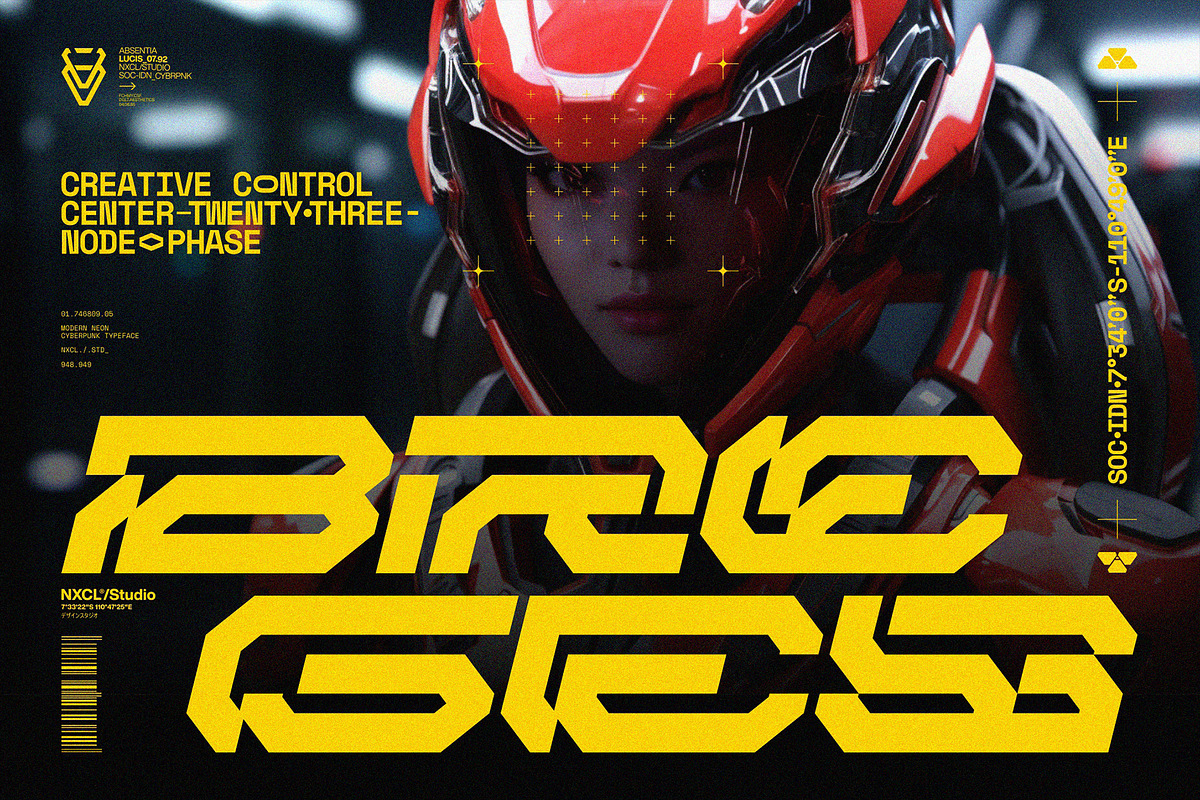 NCL BRAYQOSE - Cyberpunk Font, a Sans Serif Font by Enxyclo Studio (Photo 2 of 13)