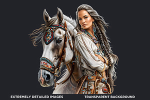 Native Spirit Cowgirls Clipart