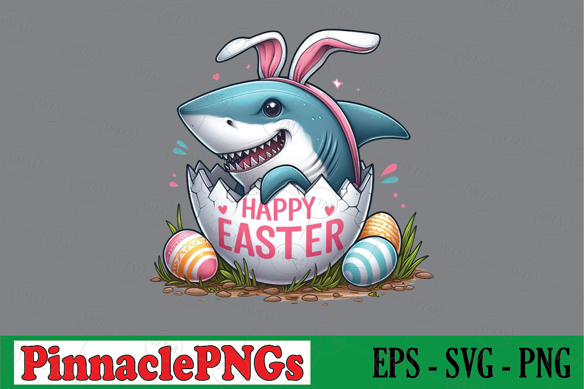 Cute Shark Bunny, a Seasonal Illustration by Pinnacle PNGs (Photo 1 of 2)