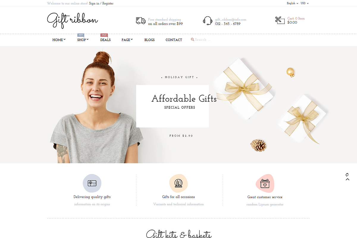 Gift Ribbon - Modern Accessory, Mini, a Bootstrap Template by Prestabrain