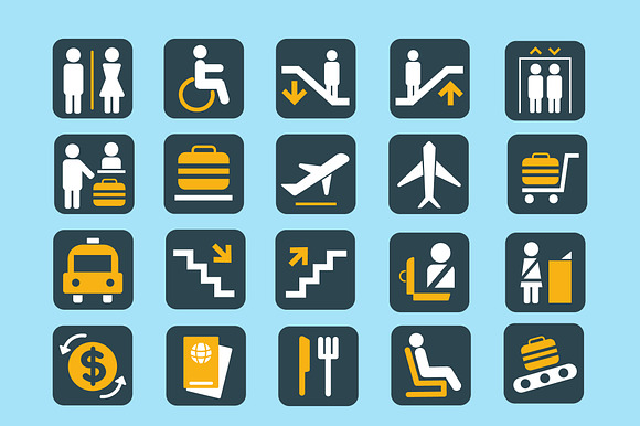 Airport Signage Illustration Set preview 2