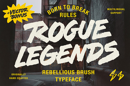 Rogue Legends - Brush Font, a Handwritten Font by Andrey Sharonov