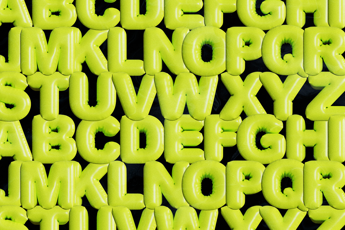 Green Lime Balloon Letters Inflate, a Graphic by Pengedar Seni (Photo 4 of 4)