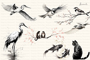 Zen Brushstrokes Sumi-e Clipart Set, an Illustration by Dazzling Art Boutique (Thumbnail 5 of 11)