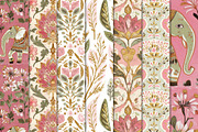 Sage Green & Pink Indian Patterns, a Pattern Graphic by Maishop (Thumbnail 3 of 3)