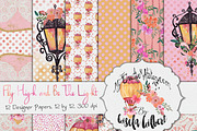 Shabby Chic Watercolor Digital Paper, a Pattern Graphic by My Creative Atelier (Thumbnail 1 of 6)