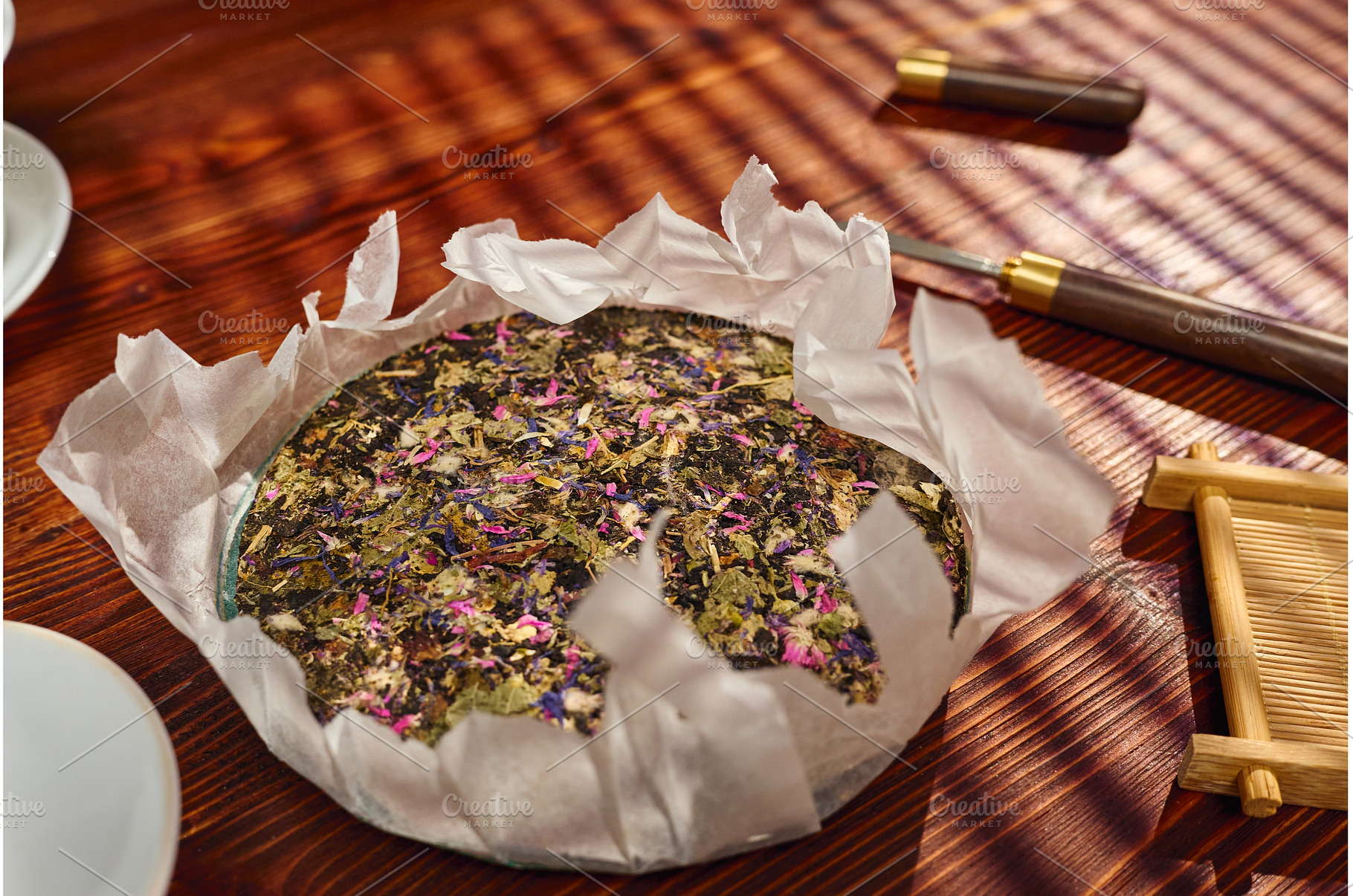 Dried herbal tea leaves mixed with, a Food & Drink Photo by darksoul72