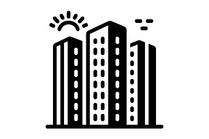 Buildings hotels solid icon, a Solid Icon by Creative priyanka