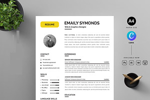 Resume with Picture, a Resume Template by Blackcloud_Creations