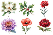 Vintage Floral Christmas Clipart Bun, an Illustration by Daily.Designs (Thumbnail 3 of 5)
