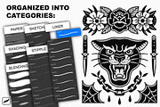 Traditional Tattoo Procreate Brushes, a Brush Add-On by Designbuys (Thumbnail 4 of 6)