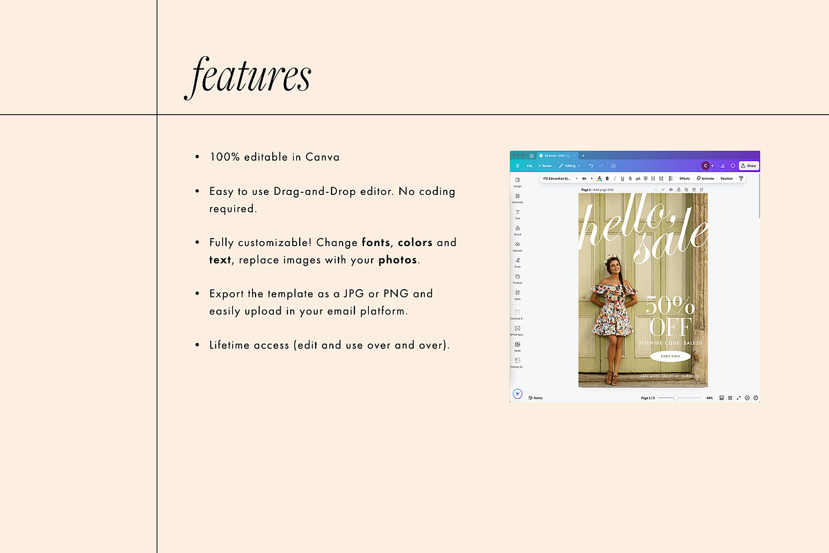 Feminine Canva Email Template Bundle, an Email Template by KikiBunnyCreative (Photo 9 of 11)