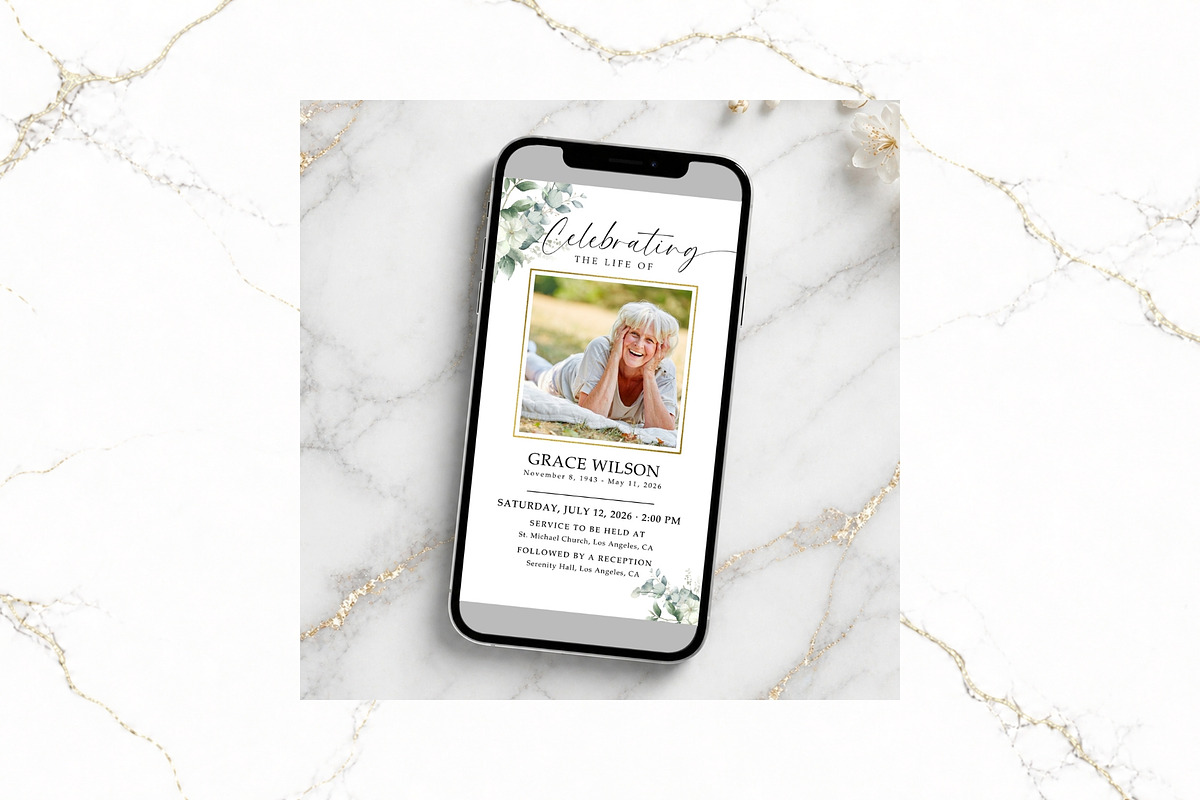 Funeral Bundle Canva FR007, a Stationery Template by TyphoonStudio (Photo 7 of 12)