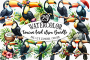 Watercolor toucan bird clipart, an Illustration by Designking (Thumbnail 1 of 5)