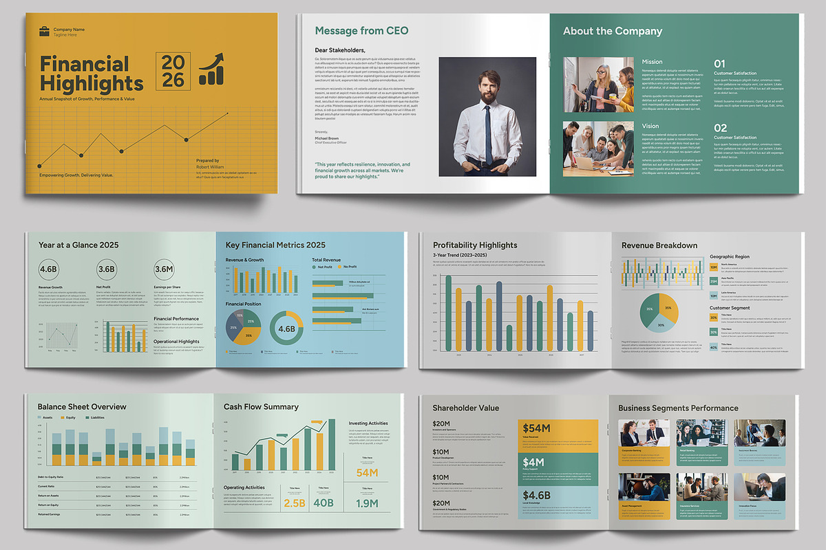 Financial Business Brochure Layout, a Brochure Template by MightyDesign (Photo 2 of 6)