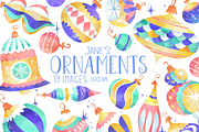 Watercolor Ornaments Clipart, an Illustration by DigitalArtsi (Thumbnail 1 of 3)