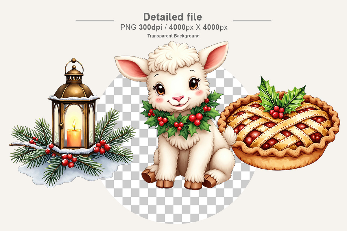 Cozy Farmhouse Christmas Clipart, an Illustration by Artnoy (Photo 4 of 8)