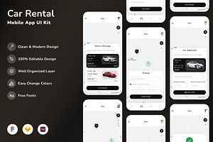 Car Rental Mobile App UI Kit