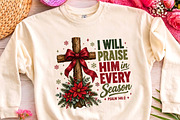 Praise Him Every Season Cross PNG, a Seasonal Illustration by CrexoraLab (Thumbnail 3 of 4)