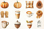 Cozy Caramel & White Fall Clipart, an Illustration by DreamCafeArt (Thumbnail 4 of 5)