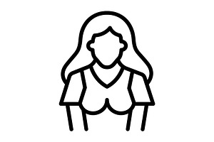 Babes girl black icon, an Outline Icon by Creative priyanka