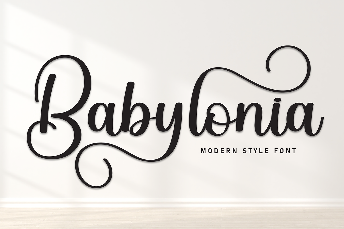 Babylonia | Script Font, a Handwritten Font by Scratchones (Photo 1 of 9)