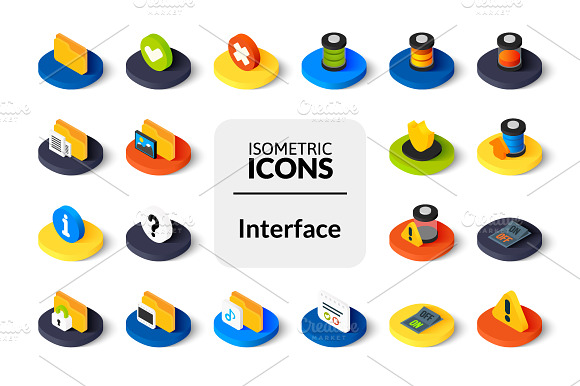Isometric Icons Interface