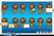 Lion Cartoon - In 12 Poses - 2 FREE!, an Animal Illustration by DesignWolf (Thumbnail 2 of 2)