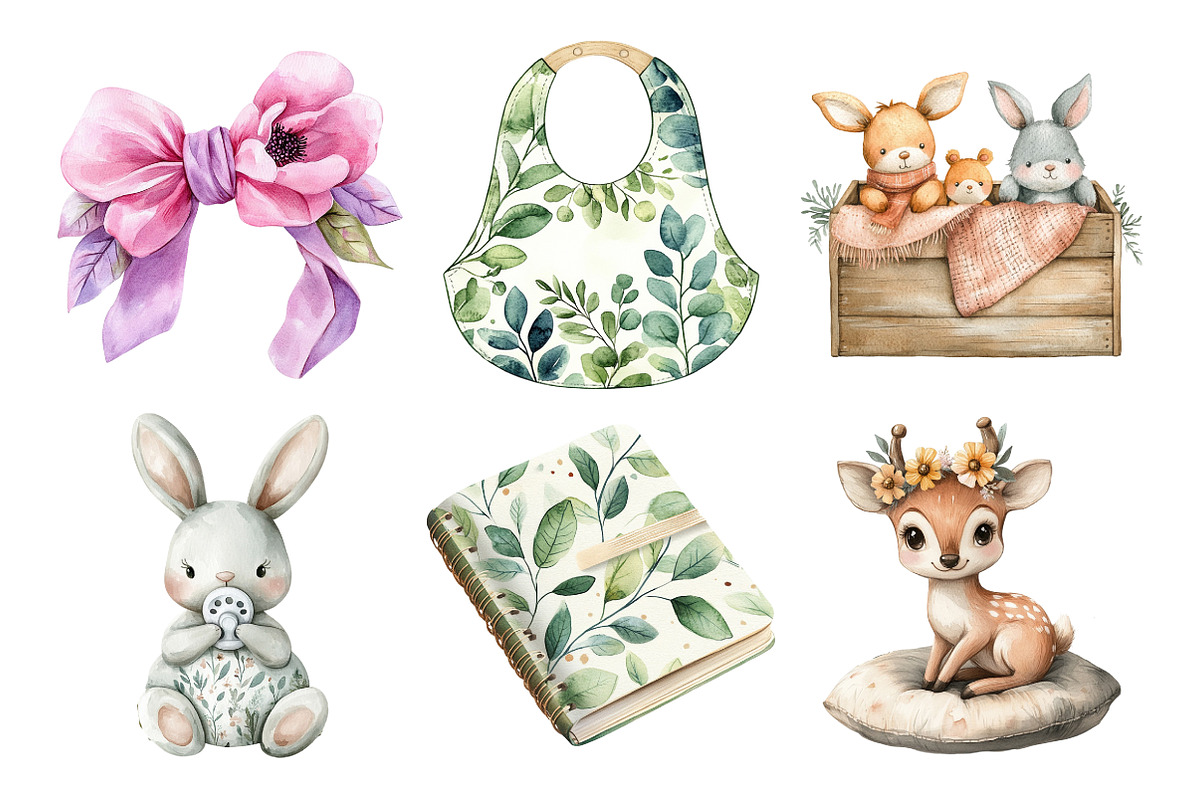 Baby Shower Boho Nursery Clipart, an Illustration by Daily.Designs (Photo 5 of 5)