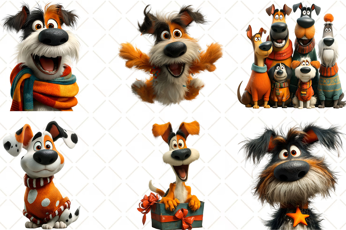 Whimsical Quirky Dog Clipart, an Illustration by Black Bird Studio (Photo 2 of 6)