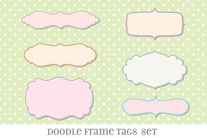 Retro Label Frames Shapes Set No 27