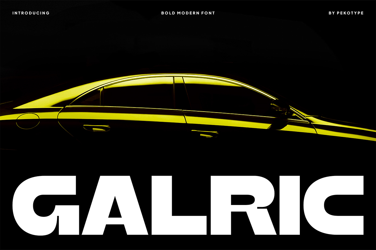 Galric - Bold Expanded Display Font, a Sans Serif Font by Pekotype (Photo 1 of 15)