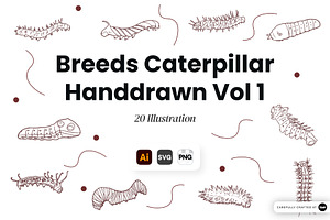 Caterpillar Hand Drawn Illustration, an Animal Illustration by SLAB! Design