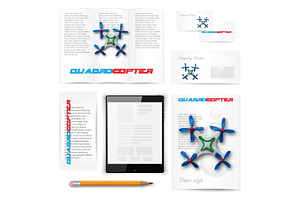 Plasticine vector quadrocopter drone, a Stationery Template by The Vector Vault