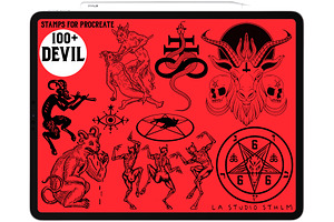 Devil - Procreate Tattoo Stamp Set